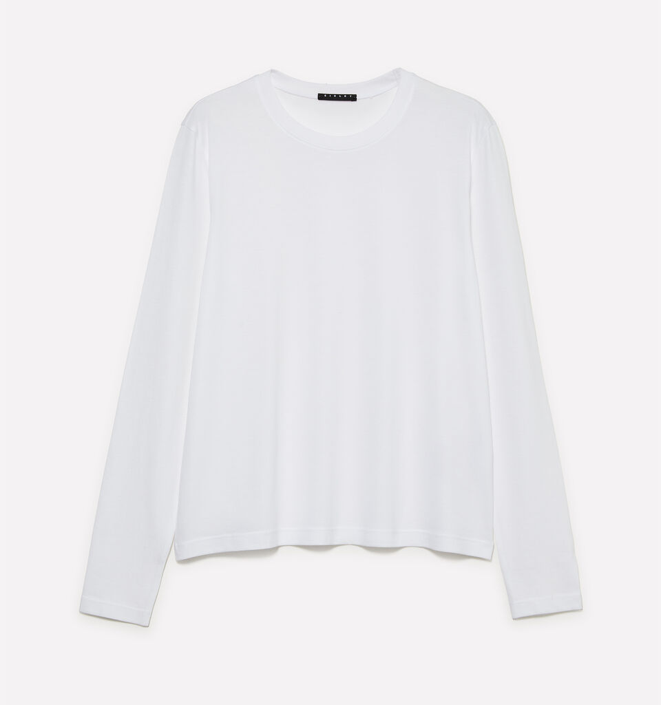 Weißes Langarm-T-Shirt - langärmeliges t-shirt für damen - Weiss | Sisley image number 1